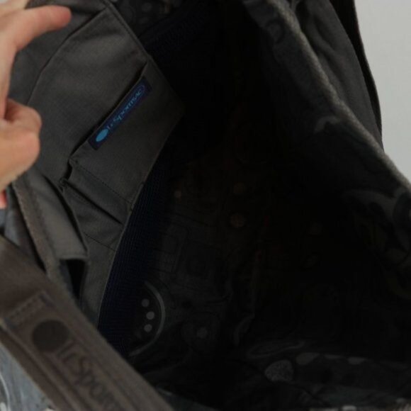 LeSportsac Women's Gray Canvas Rip Stop Flap Crossbody Bag - Picture 7 of 7